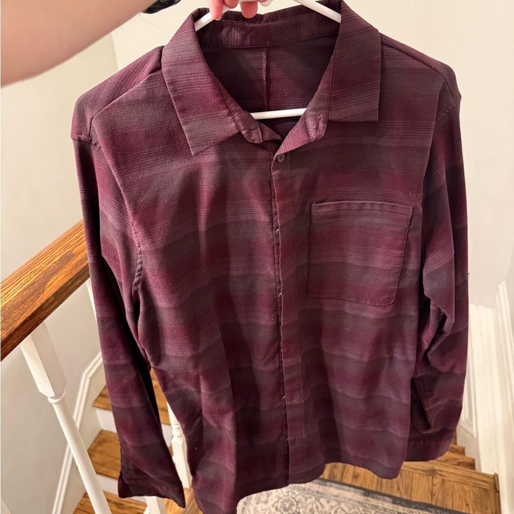 lululemon athletica Burgundy Casual Button Down Shirt